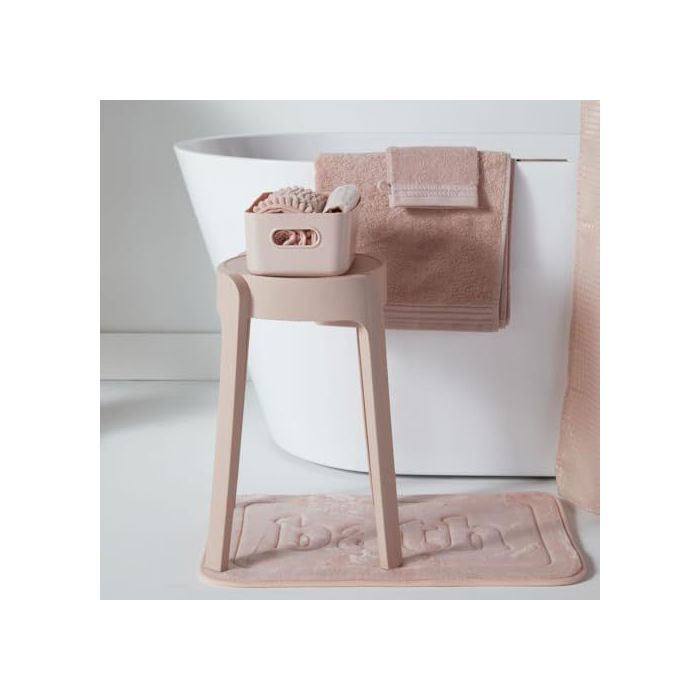 TODAY Shower Set - Basket, Mat, Curtain - Pink