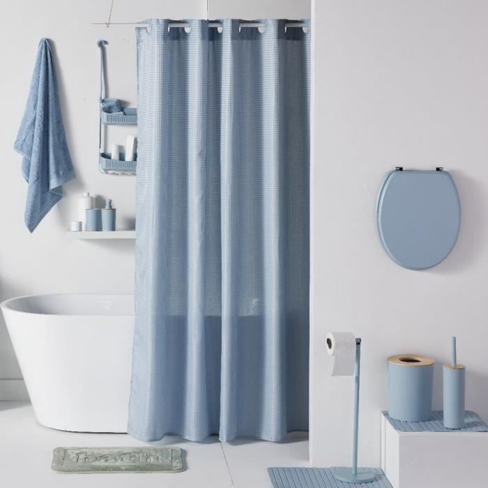 4-Piece Bathroom Accessory Set - TODAY - UTILITY - Tumbler, Soap Dispenser, Toilet Brush - Blue