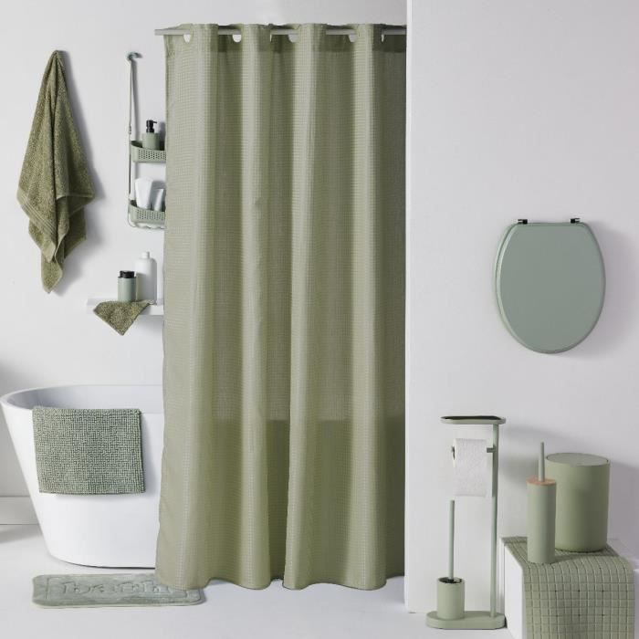 TODAY 5-Piece Bathroom Accessory Set - Green - Soap Dispenser, Toothbrush Holder, Soap Dish, Toilet Brush, Waste Bin