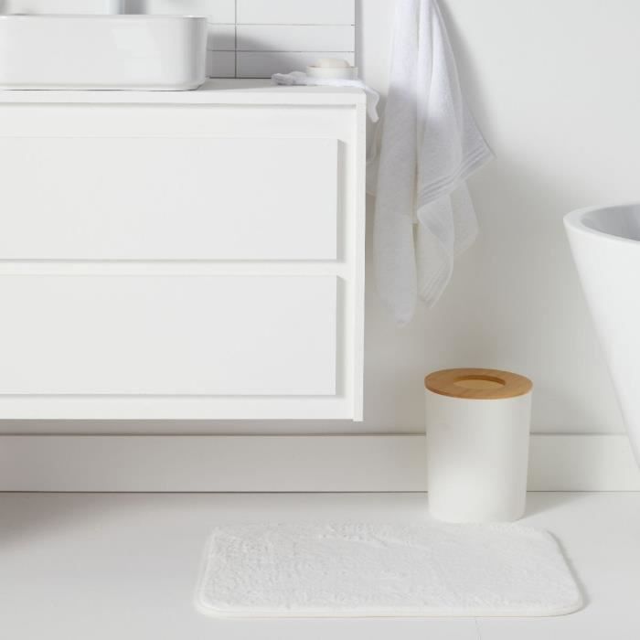 TODAY Set of 6 Bathroom Accessories - Soap Dispenser, Tumbler, Toothbrush Holder, Soap Dish, Toilet Brush, Waste Bin - White
