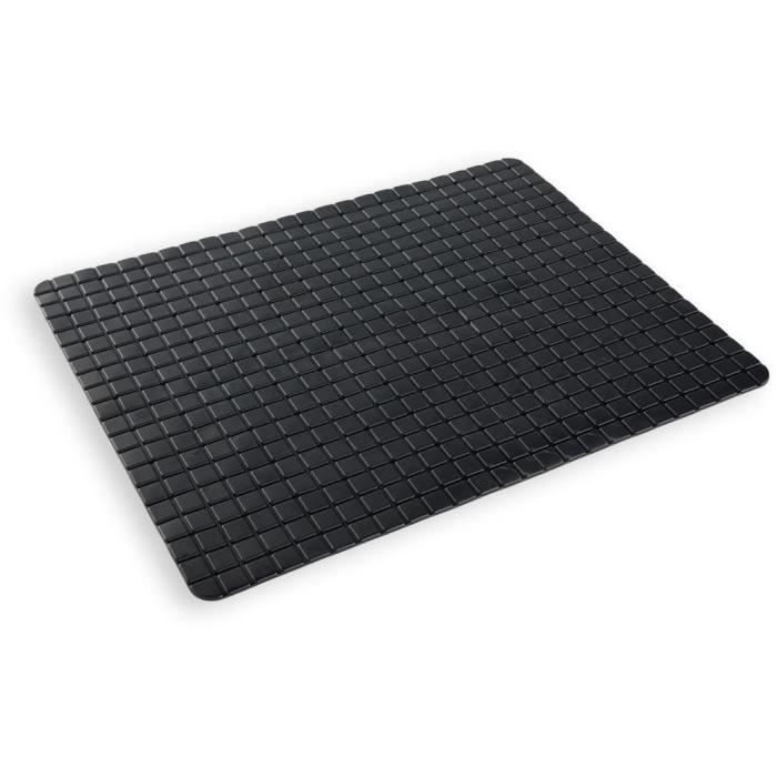 TODAY Anti-slip Bath Shower Mat PVC Rectangle Black 40x60 cm
