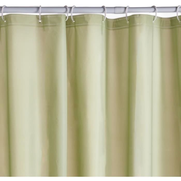 Waffle Shower Curtain 180 x 200 cm - Green PEVA - 12 Hooks - UTILITY