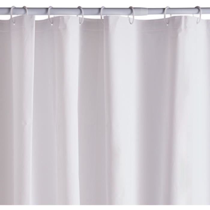 Waffle Shower Curtain 180 x 200 cm - White PEVA - 12 Hooks - UTILITY