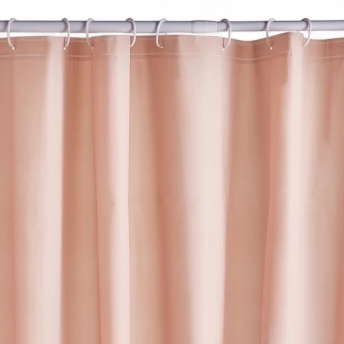 Waffle Shower Curtain - Pink - PEVA - 180 x 200 cm - 12 Hooks - UTILITY