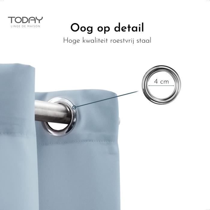 TODAY Eyelet Curtain - 140x240cm - Polyester - Blue Grey