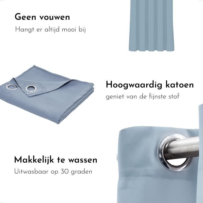 TODAY Eyelet Curtain - 140x240cm - Polyester - Blue Grey