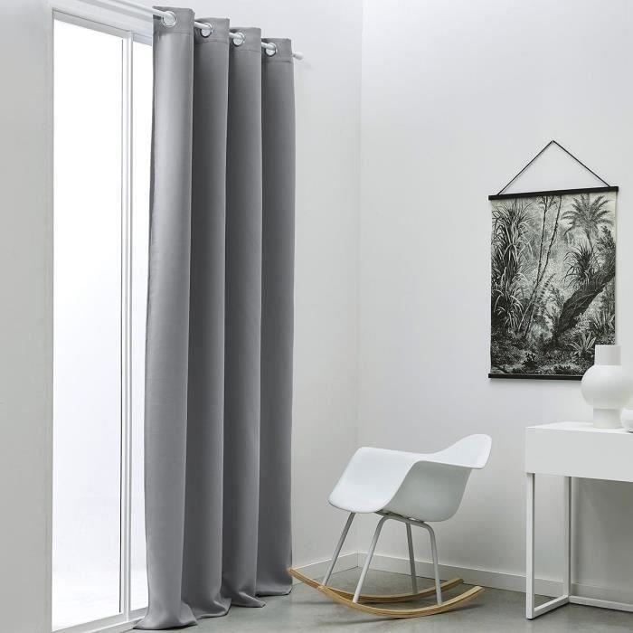 TODAY Blackout Curtain Eyelets Plain Grey 140x240 cm