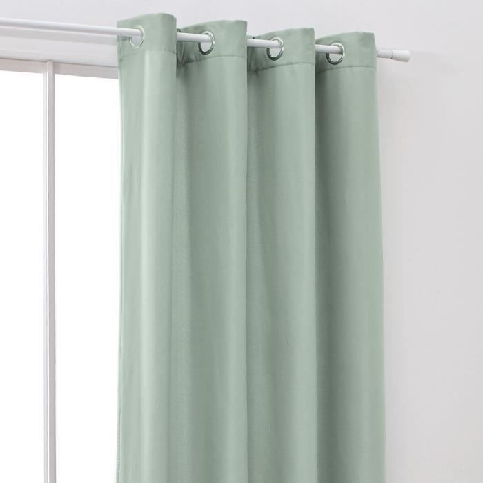 TODAY Blackout Curtain Eyelets Plain Green 140x240 cm