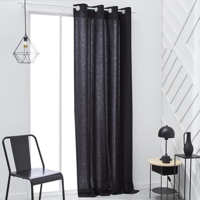 TODAY Eyelet Curtain 100% Cotton Charcoal 140x240 cm 140x240cm
