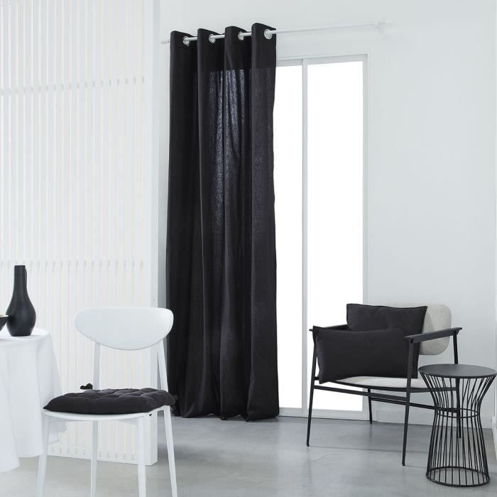 TODAY Eyelet Curtain 100% Cotton Charcoal 140x240 cm 140x240cm