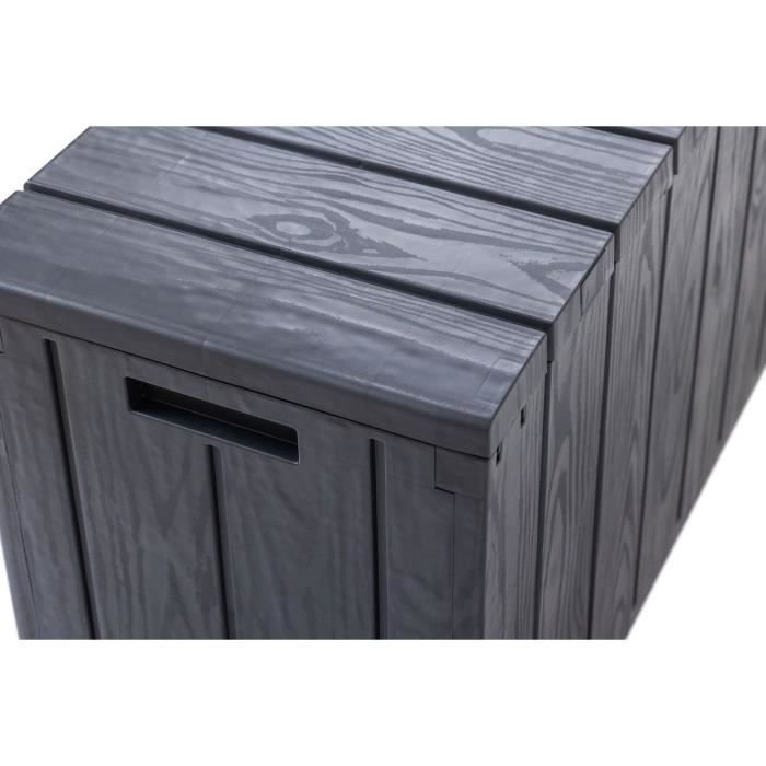 Garden Storage Box - Resin - MULTIBOX BRAVO - Anthracite Grey - 270 L - 117.5x45x56 cm