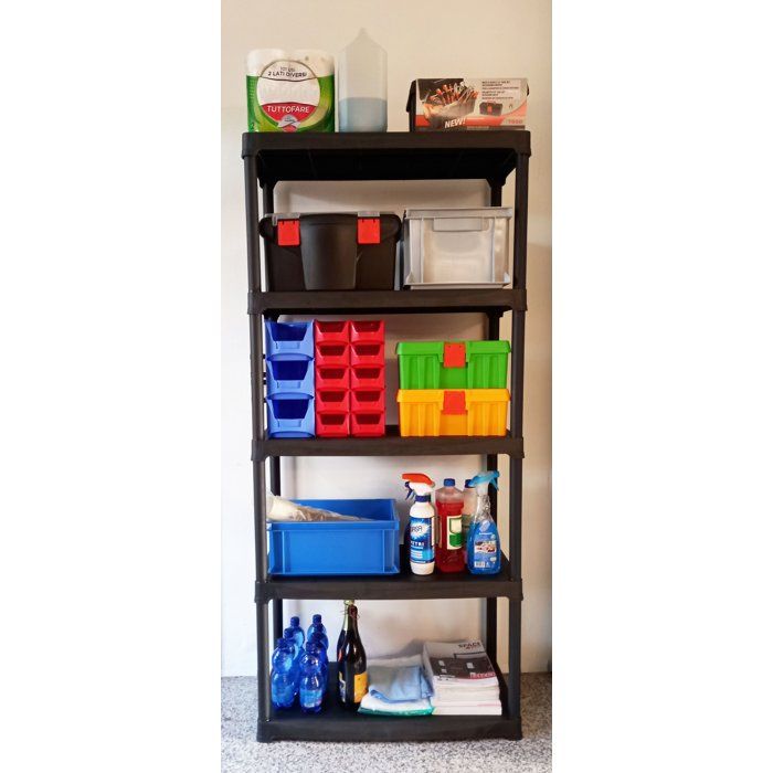 TOOD ETA 845 Storage Shelf - 5 Shelves - Plastic - 80 x 39 x 180 cm - Black
