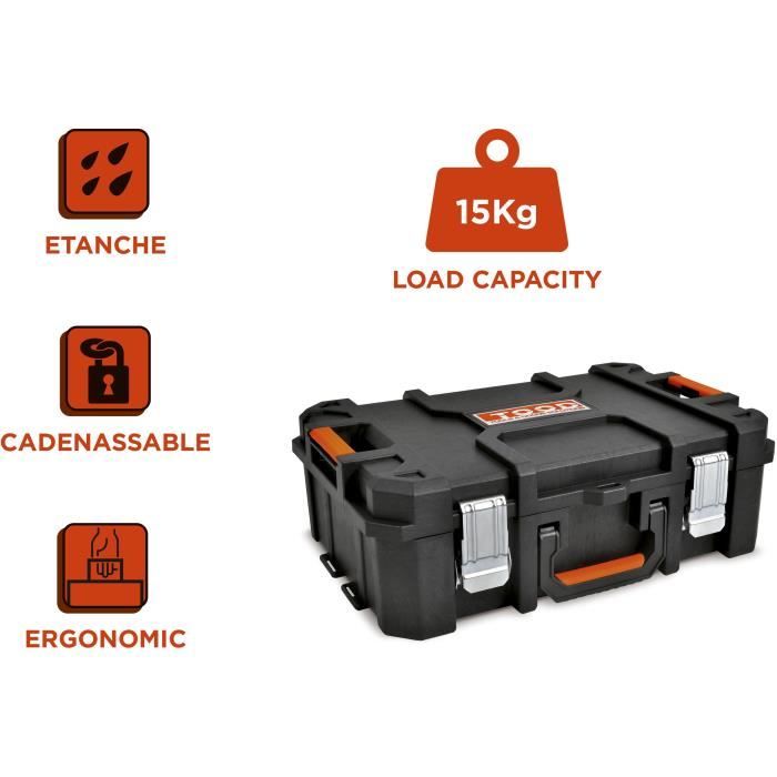 TOOD Tool Case - Waterproof - 6 Compartments - 53x37x18 cm