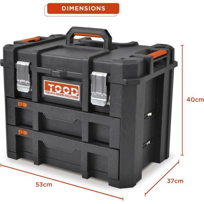 TOOD Tool Case/Box - Waterproof - With Drawers - 53x37x40 cm