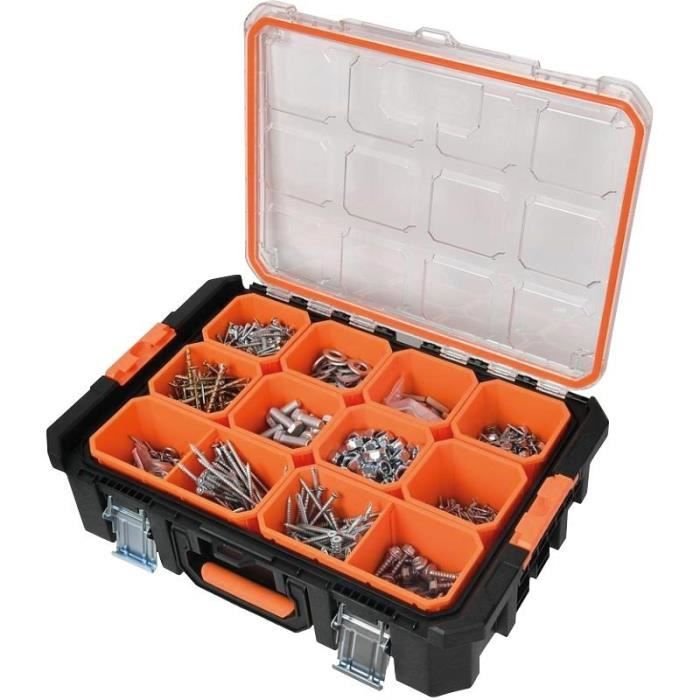 TOOD Organizer Case - 12 Removable Compartments - Transparent Lid - 53x37x13 cm