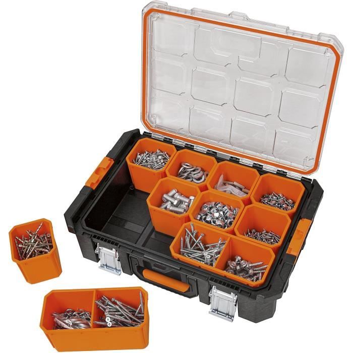 TOOD Organizer Case - 12 Removable Compartments - Transparent Lid - 53x37x13 cm