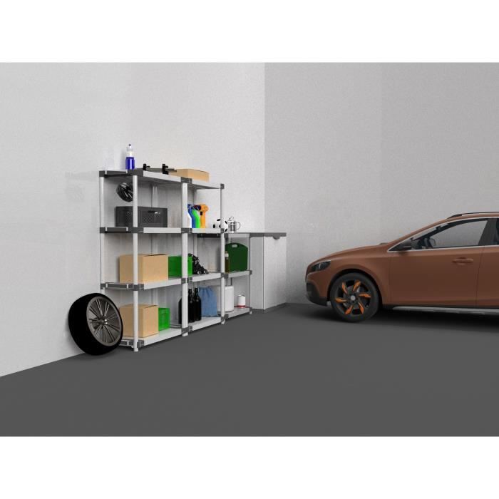 TOOD Plastic Shelving Unit - 4 Shelves - 80 kg per Shelf - 80x40x168 cm - Black/Grey