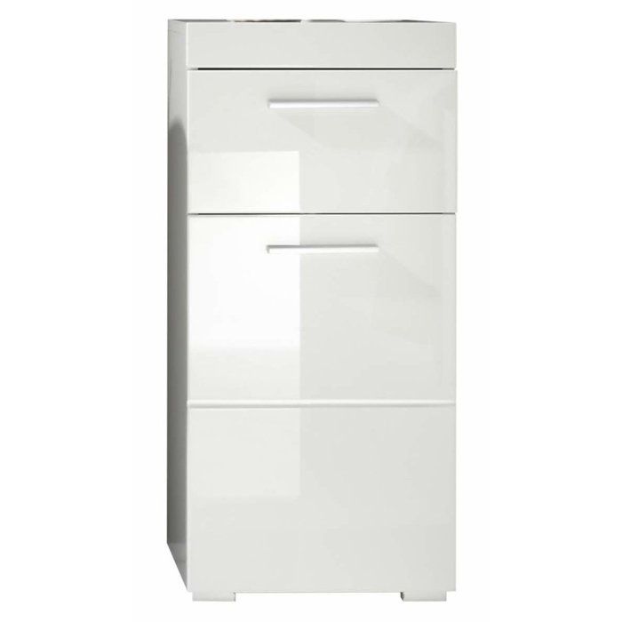 AMANDA Bathroom Cabinet - Low Storage Unit - W37 x D31 x H79cm - White
