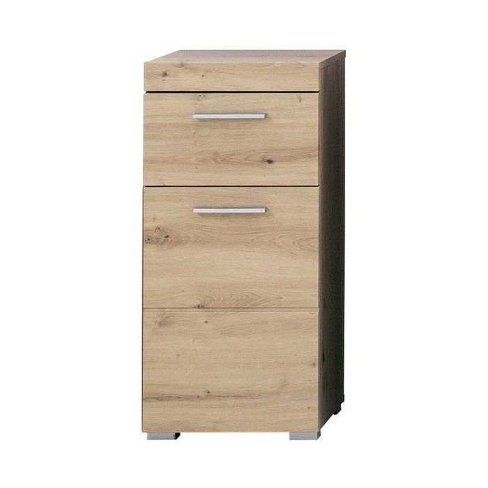 AMANDA Bathroom Cabinet - Low Storage Unit - W37 x D31 x H79cm - Grey
