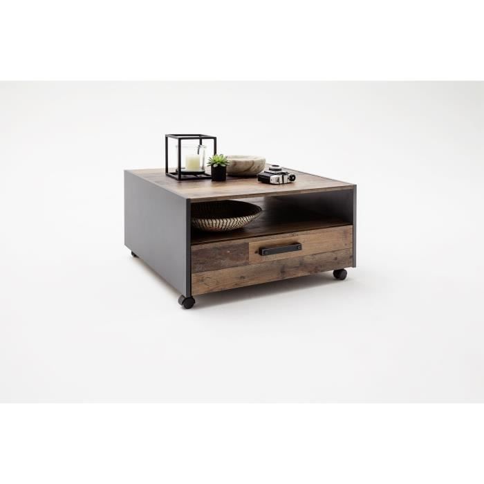 GE1169-44 Coffee Table - Square - Aged Wood/Grey - 70 x 70 x 40 cm W70 D70 H40
