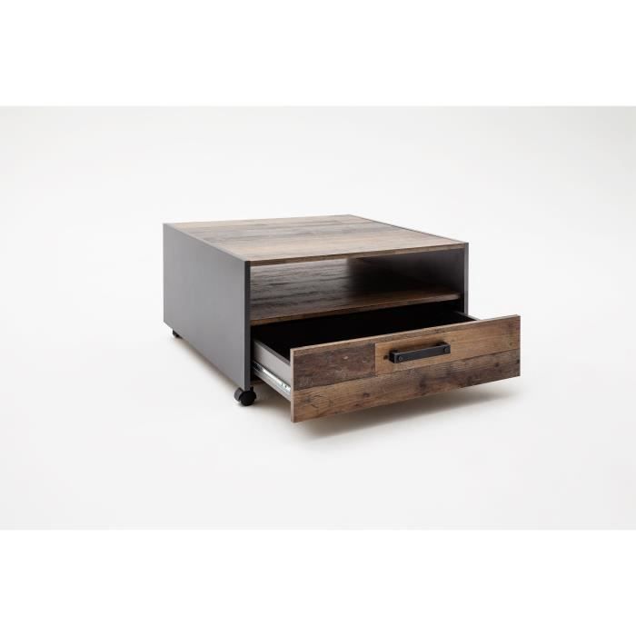 GE1169-44 Coffee Table - Square - Aged Wood/Grey - 70 x 70 x 40 cm W70 D70 H40