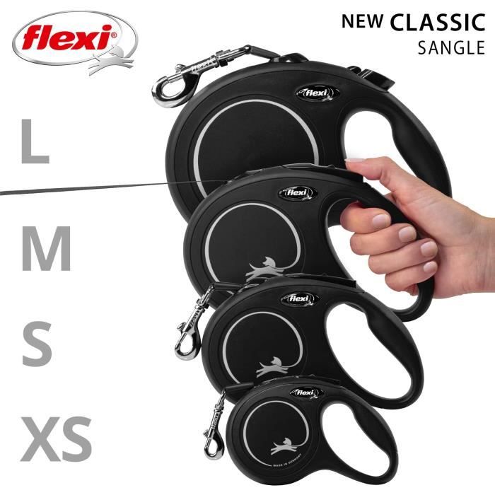 Flexi New Classic L Retractable Leash 8 m Black for Dogs up to 50 kg CL30T8-251-S-20