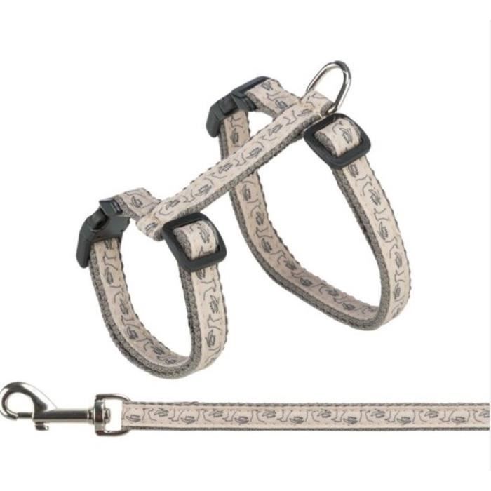 TRIXIE Cat Harness - Grey/Pink - One Size - Nylon 120 CM