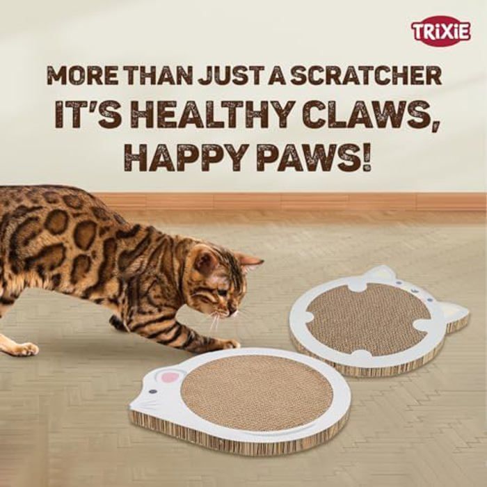 Trixie Junior Cat Scratching Mat with Catnip - Light Grey - 31 x 32.5 cm