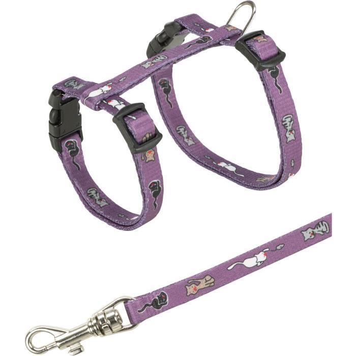 Kitten Harness Nylon Adjustable 21-34 cm Various Colors with Fastening Clips