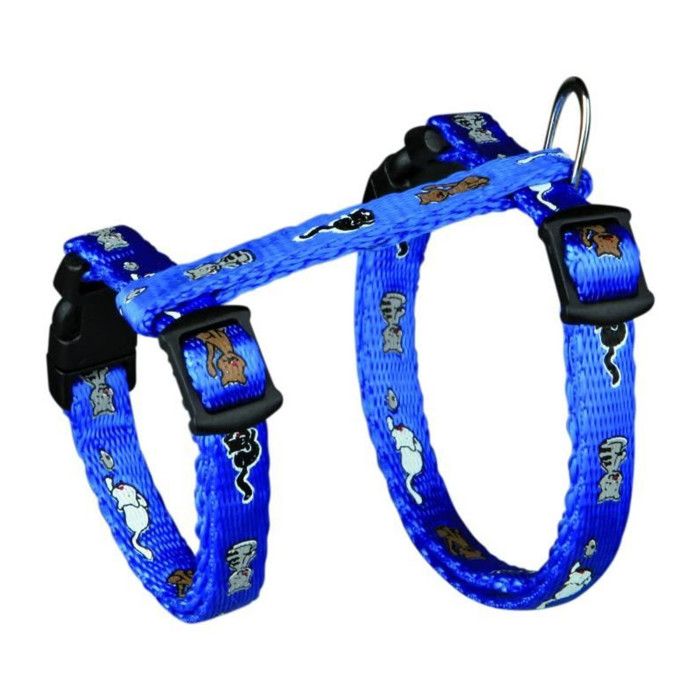 Kitten Harness Nylon Adjustable 21-34 cm Various Colors with Fastening Clips