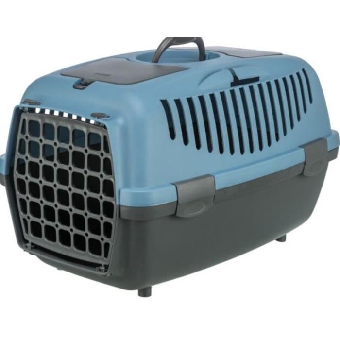 TRIXIE Capri 2 Transport Box - XS/S: 37 x 34 x 55 cm - Dark Grey/Blue