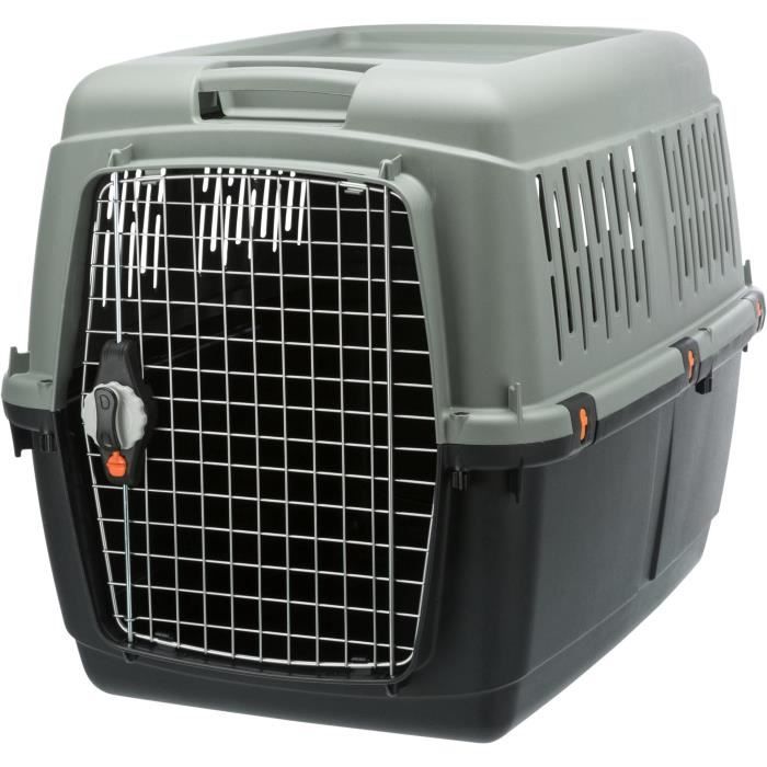 TRIXIE Giona 5 Transport Box - M: 60 × 61 × 81 cm - Anthracite and Grey-Green