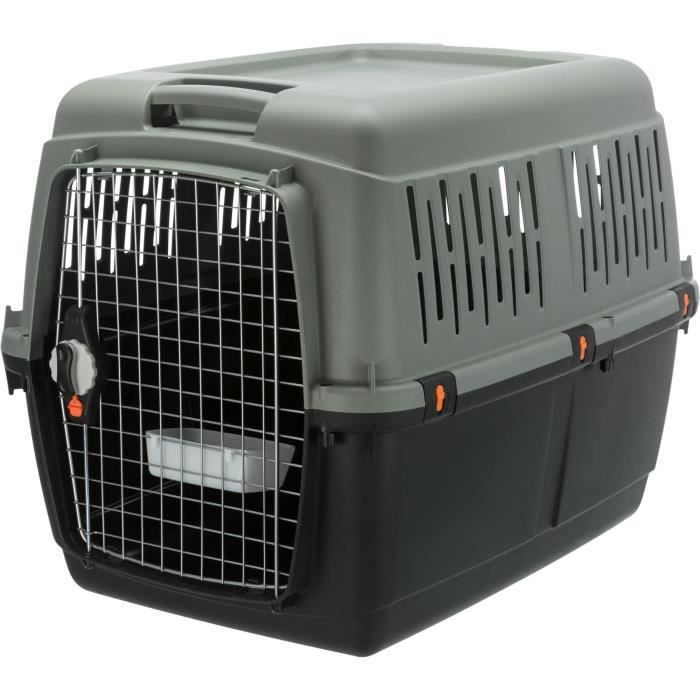 TRIXIE Giona 5 Transport Box - M: 60 × 61 × 81 cm - Anthracite and Grey-Green