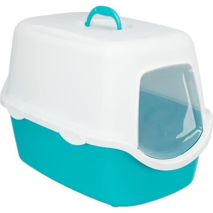 TRIXIE Vico Litter Box - 40 x 40 x 56 cm - Aquamarine - For Cats