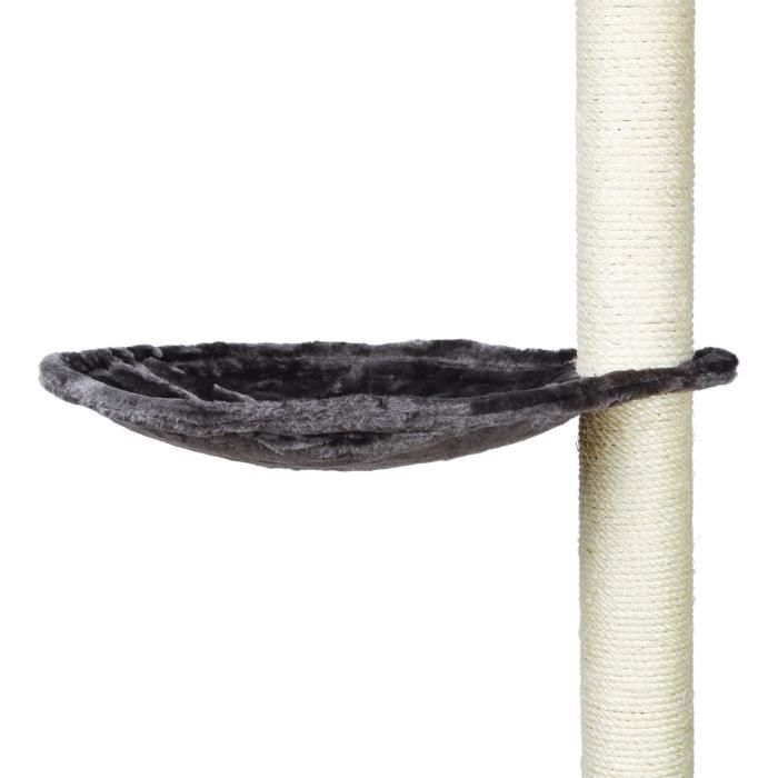 TRIXIE Hammock - XL Cat Scratching Post Hammock - Platinum Grey Plush - 40 cm Diameter