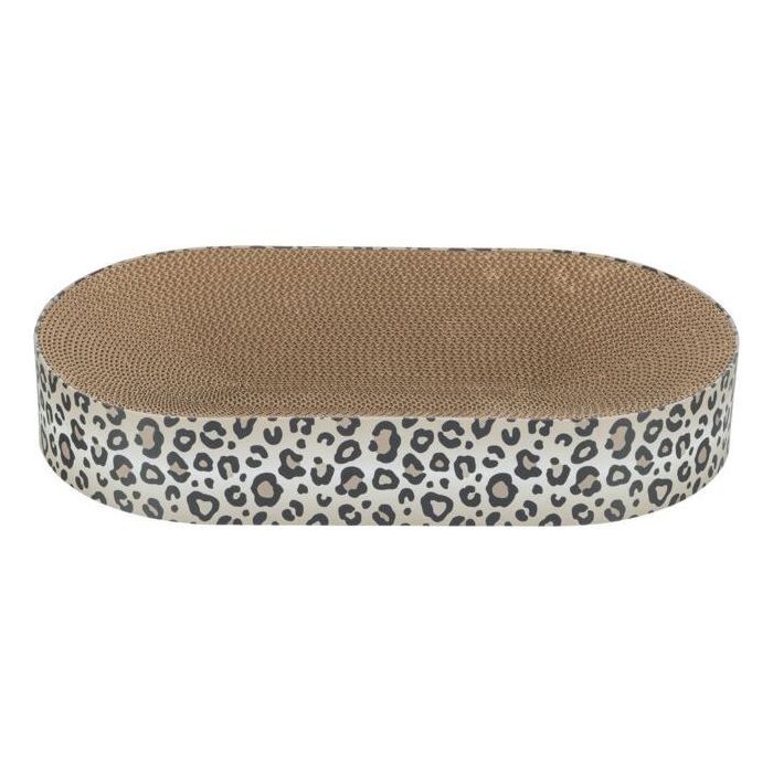 TRIXIE LEO Scratching Post Bed Cardboard 63 x 10 x 35 cm Cream Leopard Print