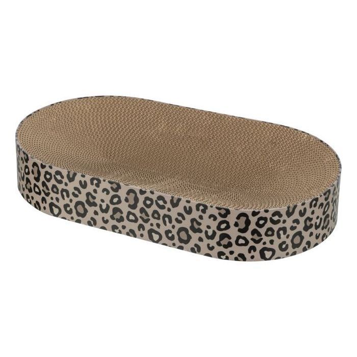 TRIXIE LEO Scratching Post Bed Cardboard 63 x 10 x 35 cm Brown Leopard Print