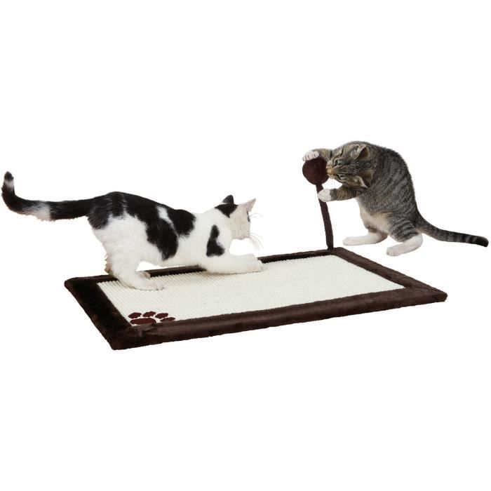 Trixie Scratching Mat 70x45 cm Sisal/Plush Spring-Mounted Toy