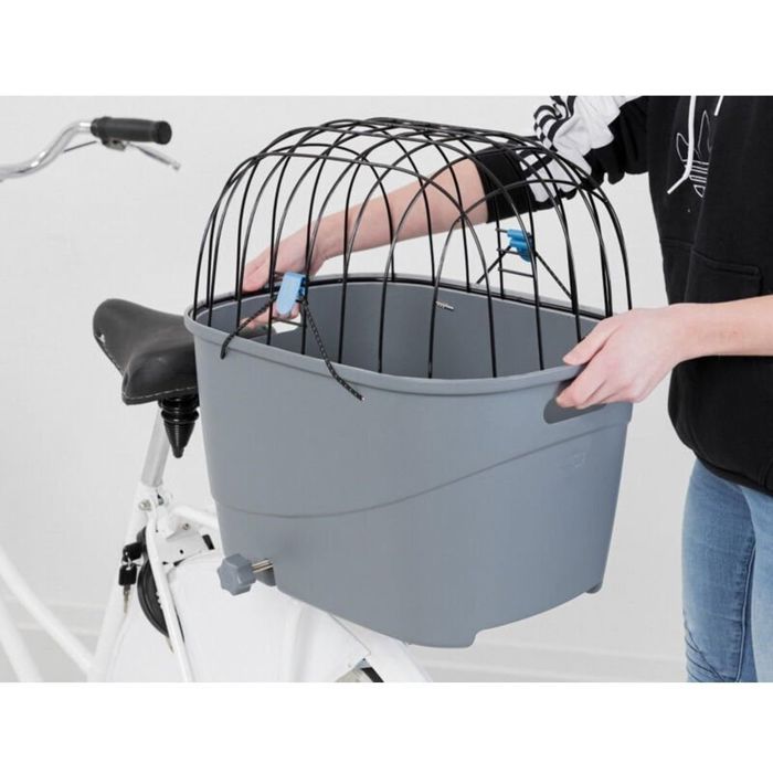 TRIXIE Plastic and Metal Luggage Rack Basket - 36 x 47 x 46 cm - Grey - For Dogs
