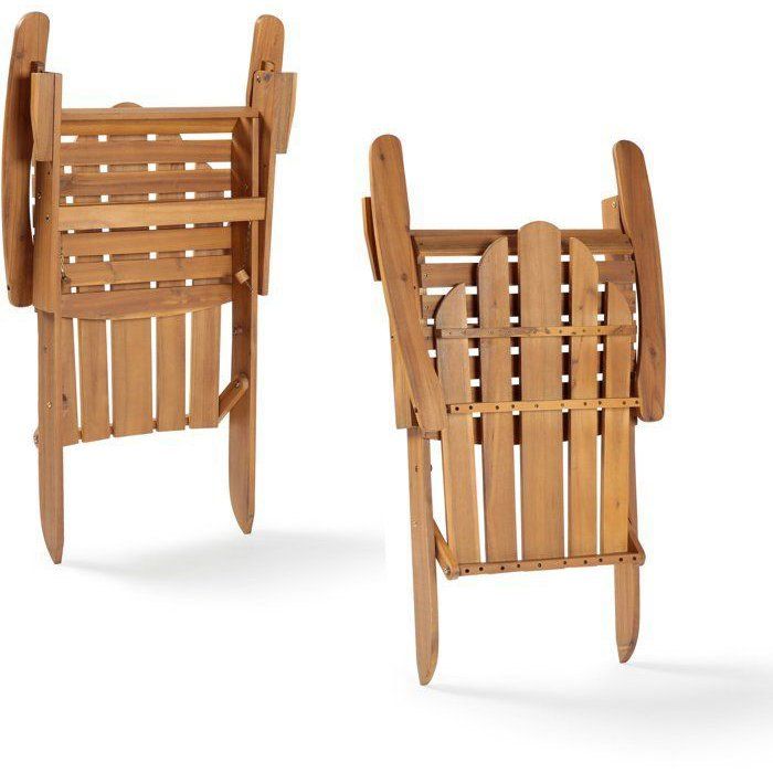 Folding Adirondack Garden Chair FSC Acacia Wood 72.5 x 89.5 x H.94 cm