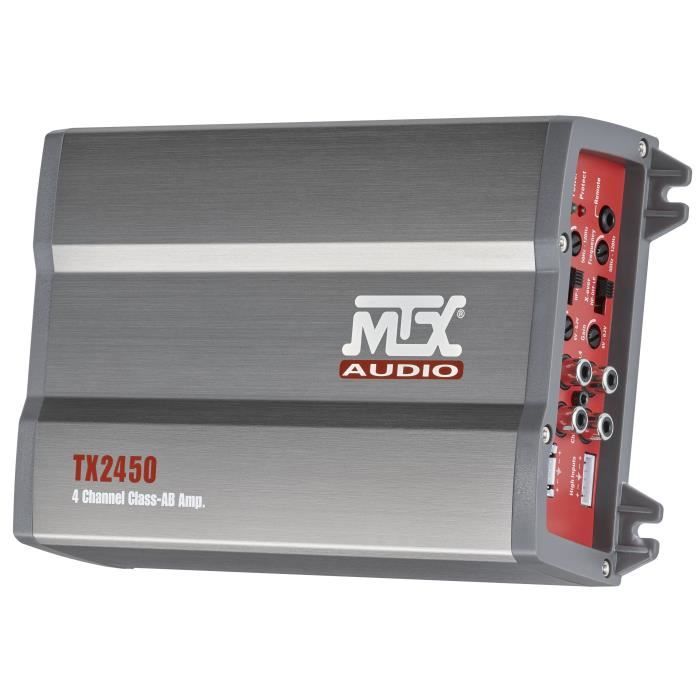 MTX AUDIO 4-Channel Amplifier - Class-AB 4x50W RMS - Variable Active Crossover 4x75Wrms