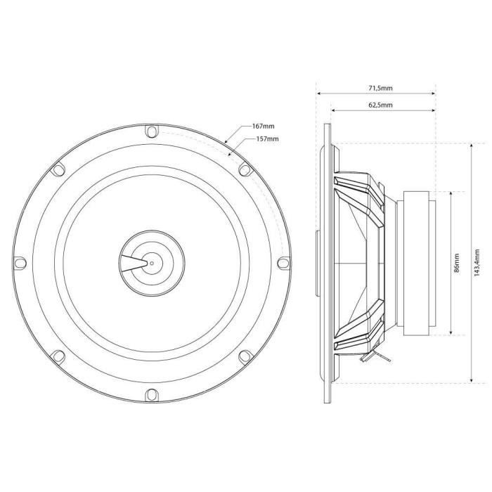 MTX TX265C 6.5" 2-Way Coaxial Car Speakers 65W RMS