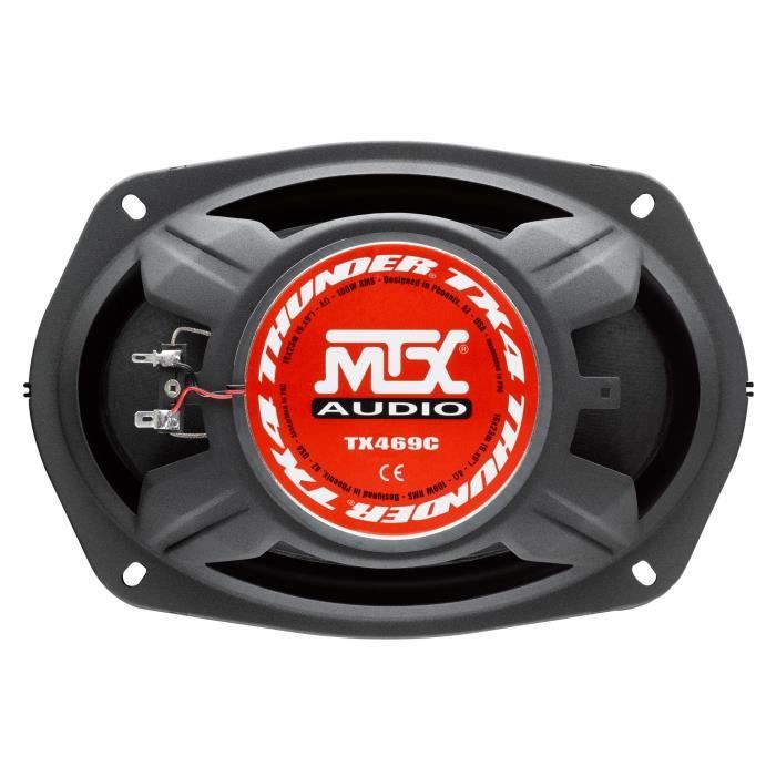 Coaxiaux 2 voies - MTX AUDIO - 16x23cm (6x9) - 4O - 100Wrms - Bobine Ø30mm en TIL - Tweeter néodyme Ø25mm dôme soie