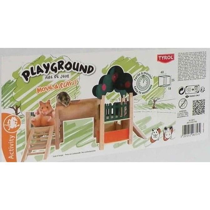 TYROL Rodent Accessory - Play Area - 40 x 18 x 25 cm - Tunnel, Hiding Place, Climbing
