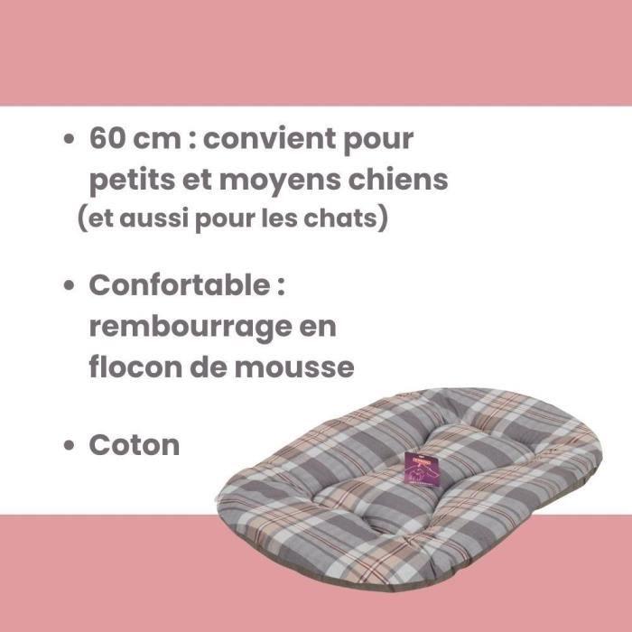 TYROL Dog Bed - Toronto Oval Cushion - 60 x 40 x 3 cm