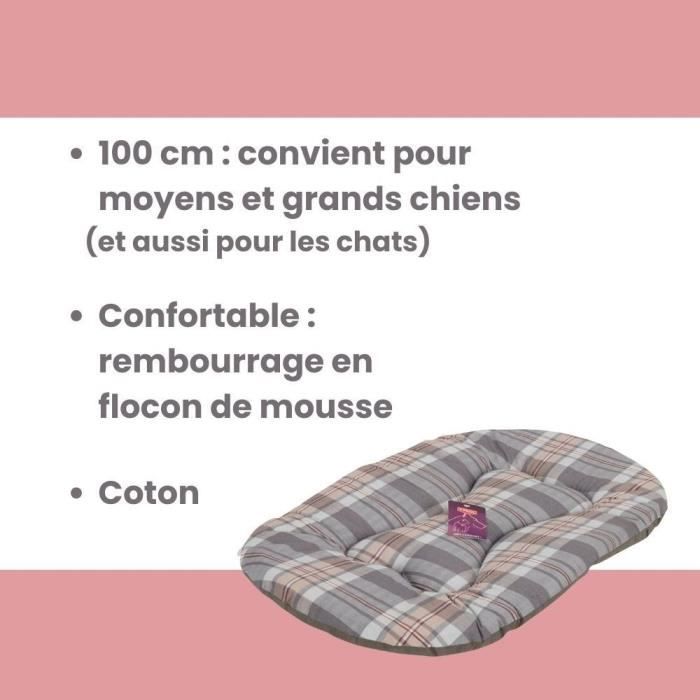 TYROL Dog Bed - Toronto Oval Cushion - 100 x 60 x 3 cm