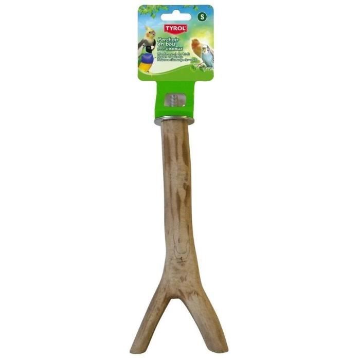 TYROL Bird Perch - Size L 30 cm - Natural Wood - For Medium Birds