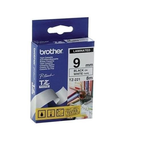 BROTHER P-TOUCH TZE-221 Label Tape - 9 mm - Black on White