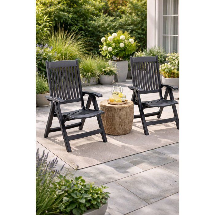 Lot de 2 fauteuils de jardin - GROSFILLEX - DR Iruba - Anthracite - Résine