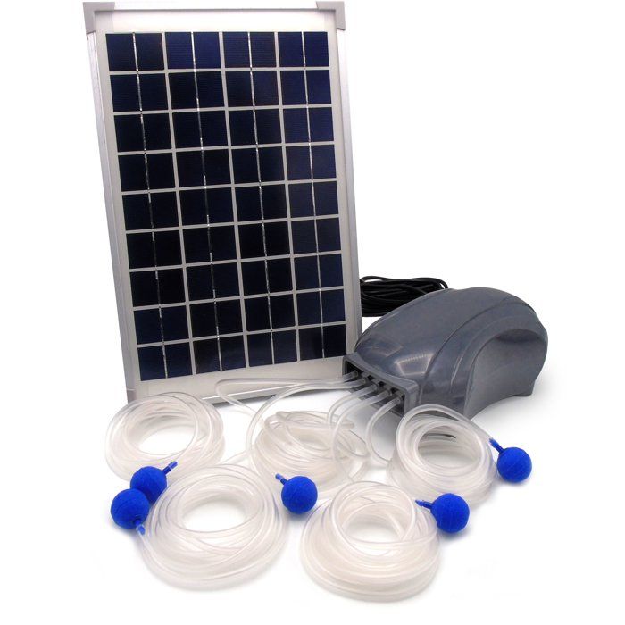 UBBINK Air Pump - AirSolar 600 - Flow Rate 600 l/h - 5 Diffusers - 12V Solar Panel